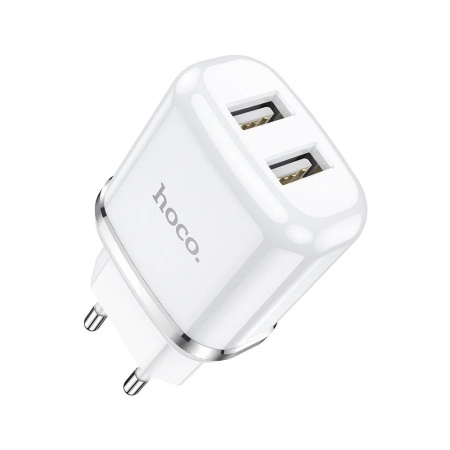 СЗУ HOCO N4 2xUSB-A 2.4A + кабель USB-A/Type-C 1м, белое